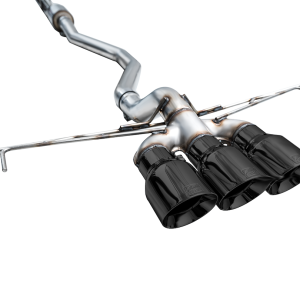 AWE Tuning Exhaust System Kit, Track Edition Cat-Back System, Stainless Steel, Without Muffler, Single Exhaust with Triple Outlet – 3020-53287