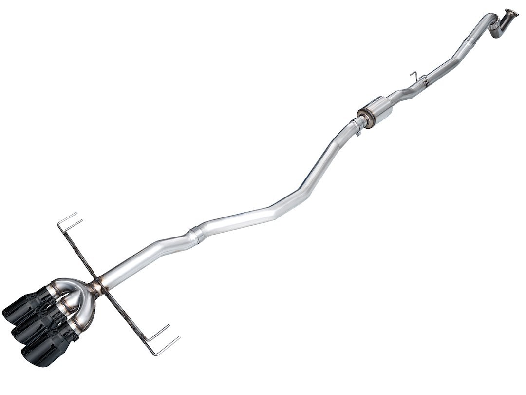 AWE Tuning Exhaust System Kit, Track Edition Cat-Back System, Stainless Steel, Without Muffler, Single Exhaust with Triple Outlet – 3020-53335