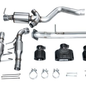 AWE Tuning Exhaust System Kit, Track Edition Cat-Back System, Stainless Steel, With Muffler, Single Exhaust with Triple Exit, Rear Exit – 3020-53472
