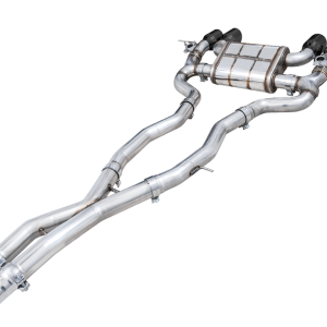 AWE Tuning Exhaust System Kit, Switchpath ™ Cat-Back System, Stainless Steel, Without Muffler, Dual Exhaust with Quad Exits, Rear Exit – 3025-42480