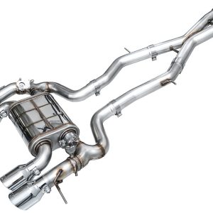 AWE Tuning Exhaust System Kit, Switchpath ™ Cat-Back System, Stainless Steel, With Muffler, Dual Exhaust with Quad Outlet, Rear Exit – 3025-42487