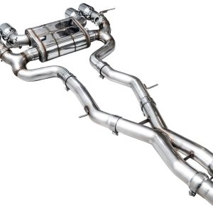 AWE Tuning Exhaust System Kit, Switchpath ™ Cat-Back System, Stainless Steel, With Muffler, Dual Exhaust with Quad Outlet, Rear Exit – 3025-42487