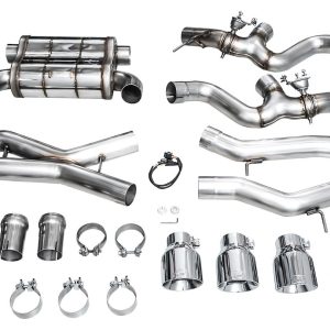AWE Tuning Exhaust System Kit, Switchpath ™ Cat-Back System, Stainless Steel, With Muffler, Dual Exhaust with Quad Outlet, Rear Exit – 3025-42487