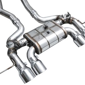 AWE Tuning Exhaust System Kit, Switchpath ™ Cat-Back System, Stainless Steel, With Muffler, Dual Exhaust with Quad Outlet, Rear Exit – 3025-42487