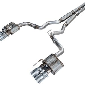 AWE Tuning Exhaust System Kit, Switchpath ™ Cat-Back System, Stainless Steel, With Muffler, Dual Exhaust with Quad Outlet, Rear Exit – 3025-42550