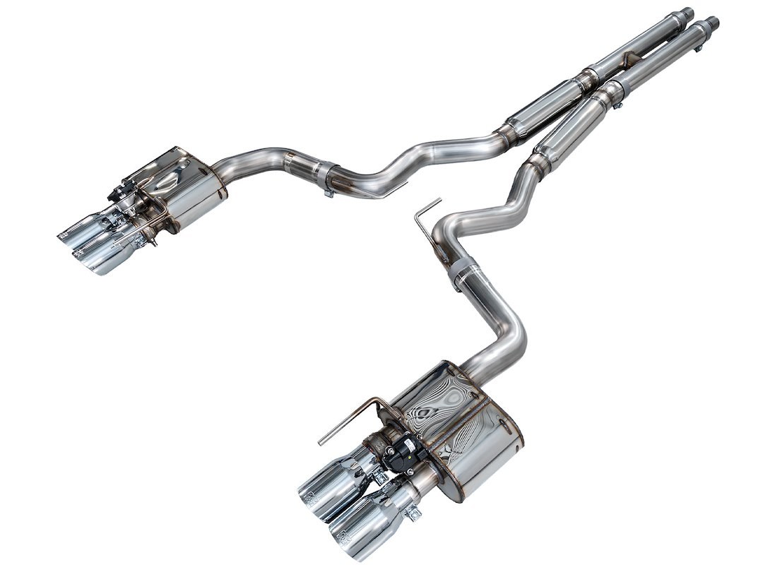 AWE Tuning Exhaust System Kit, Switchpath ™ Cat-Back System, Stainless Steel, With Muffler, Dual Exhaust with Quad Outlet, Rear Exit – 3025-42550