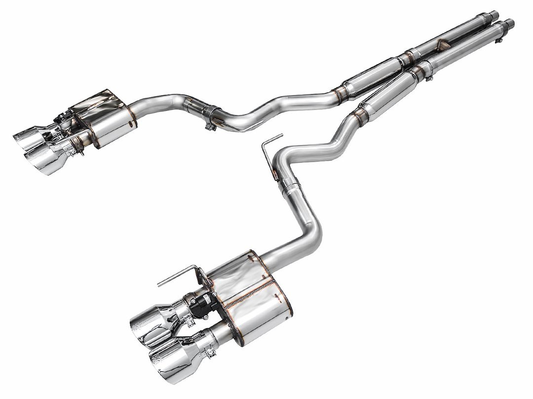 AWE Tuning Exhaust System Kit, Switchpath ™ Cat-Back System, Stainless Steel, With Muffler, Dual Exhaust with Quad Outlet, Rear Exit – 3025-42551