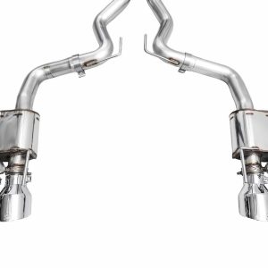 AWE Tuning Exhaust System Kit, Switchpath ™ Cat-Back System, Stainless Steel, With Muffler, Dual Exhaust with Quad Outlet, Rear Exit – 3025-42551