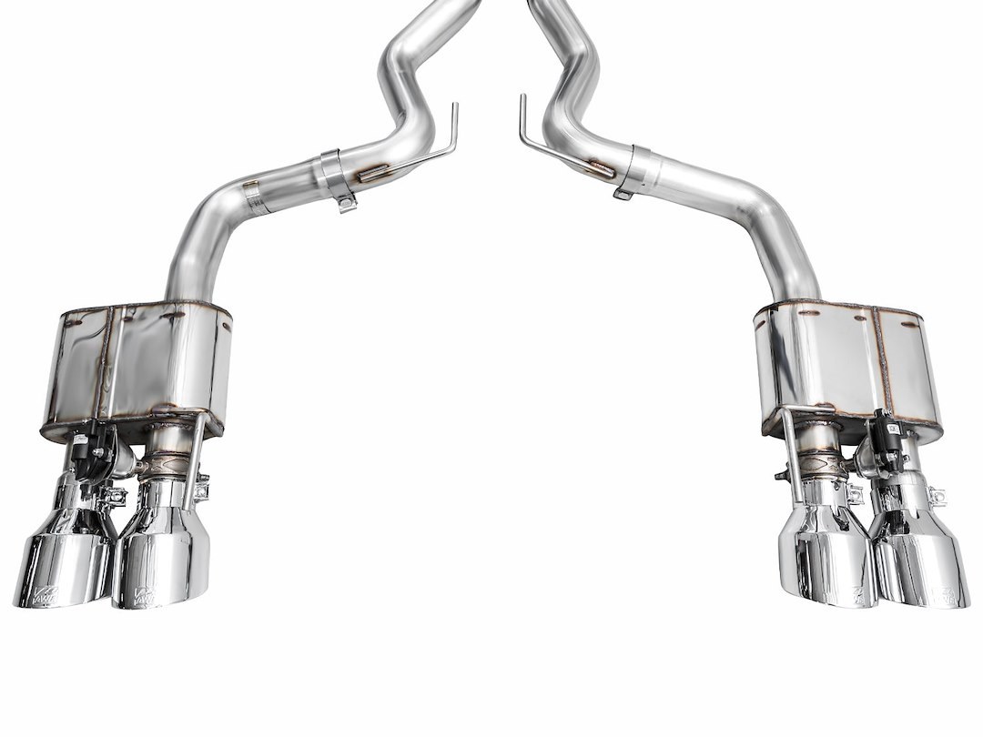 AWE Tuning Exhaust System Kit, Switchpath ™ Cat-Back System, Stainless Steel, With Muffler, Dual Exhaust with Quad Outlet, Rear Exit – 3025-42551