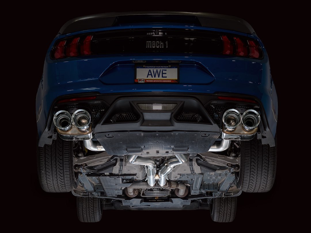 AWE Tuning Exhaust System Kit, Switchpath ™ Cat-Back System, Stainless Steel, With Muffler, Dual Exhaust with Quad Outlet, Rear Exit – 3025-42551