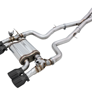 AWE Tuning Exhaust System Kit, Switchpath ™ Cat-Back System, Stainless Steel, Without Muffler, Dual Exhaust with Quad Outlet, Rear Exit – 3025-43074