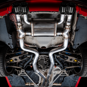 AWE Tuning Exhaust System Kit, Switchpath ™ Cat-Back System, Stainless Steel, Without Muffler, Dual Exhaust with Quad Outlet, Rear Exit – 3025-43074
