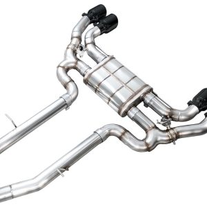 AWE Tuning Exhaust System Kit, Switchpath ™ Axle-Back System, Stainless Steel, With Muffler, Dual Exhaust with Dual Outlet, Rear Exit – 3025-43301