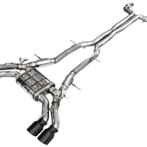 AWE Tuning Exhaust System Kit, Switchpath ™ Cat-Back System, Stainless Steel, Witht Muffler, Dual Exhaust with Quad Exits, Rear Exit – 3025-43436