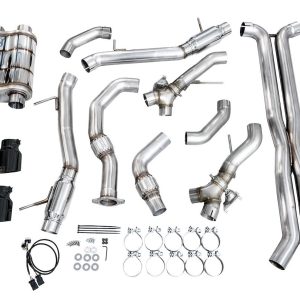 AWE Tuning Exhaust System Kit, Switchpath ™ Cat-Back System, Stainless Steel, Witht Muffler, Dual Exhaust with Quad Exits, Rear Exit – 3025-43436