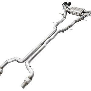 AWE Tuning Exhaust System Kit, Switchpath ™ Cat-Back System, Stainless Steel, Witht Muffler, Dual Exhaust with Quad Exits, Rear Exit – 3025-43436