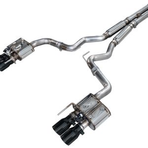 AWE Tuning Exhaust System Kit, Switchpath ™ Cat-Back System, Stainless Steel, With Muffler, Dual Exhaust with Quad Outlet, Rear Exit – 3025-43550