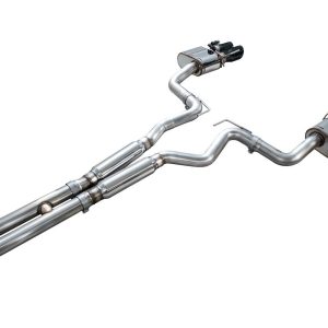 AWE Tuning Exhaust System Kit, Switchpath ™ Cat-Back System, Stainless Steel, With Muffler, Dual Exhaust with Quad Outlet, Rear Exit – 3025-43550