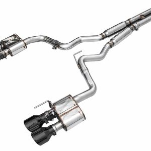 AWE Tuning Exhaust System Kit, Switchpath ™ Cat-Back System, Stainless Steel, With Muffler, Dual Exhaust with Quad Outlet, Rear Exit – 3025-43551