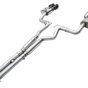 AWE Tuning Exhaust System Kit, Switchpath ™ Cat-Back System, Stainless Steel, With Muffler, Dual Exhaust with Quad Outlet, Rear Exit – 3025-43551