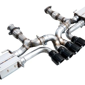 AWE Tuning Exhaust System Kit, Switchpath ™ Cat-Back System, Stainless Steel, Without Muffler, Dual Exhaust with Quad Exit, Rear Exit – 3025-43906