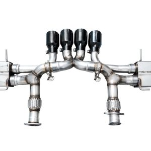 AWE Tuning Exhaust System Kit, Switchpath ™ Cat-Back System, Stainless Steel, Without Muffler, Dual Exhaust with Quad Exit, Rear Exit – 3025-43906