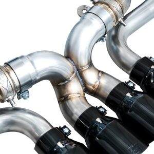 AWE Tuning Exhaust System Kit, Switchpath ™ Cat-Back System, Stainless Steel, Without Muffler, Dual Exhaust with Quad Exit, Rear Exit – 3025-43906