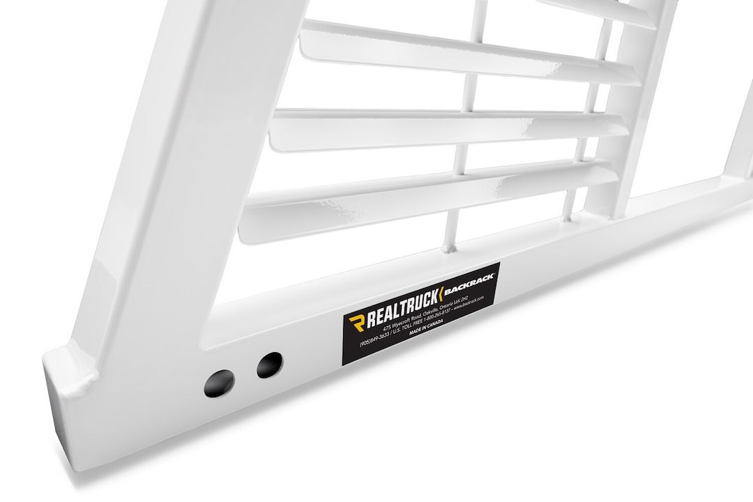 Backrack Headache Rack, Louvered Rack Frame Only, Powder Coated, White, Steel, With Tie Down Hooks, Requires Installation Kit – 12700W