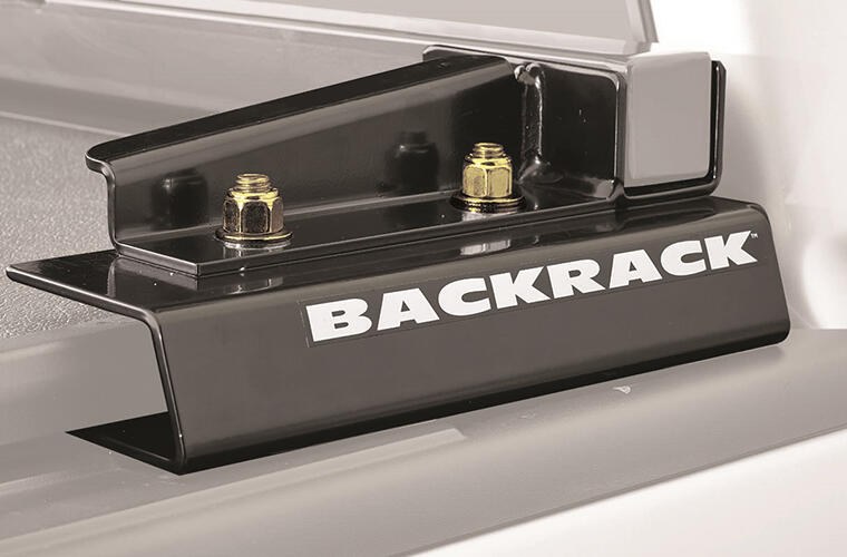 Backrack Headache Rack Mounting Kit, For Back Rack Headache Racks, Black, Works with Wide Top Tonneau Cover, With Rail Plates/ Hardware – 50117