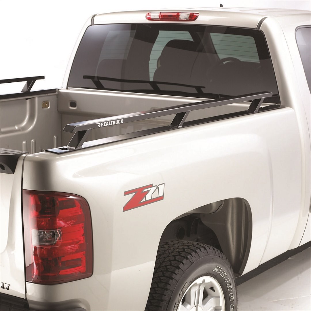 Backrack Bed Side Rail, Stake Pocket Mount, Powder Coated, Black, Steel, Without Tie Down, Not Compatible with Tool Box – 65524