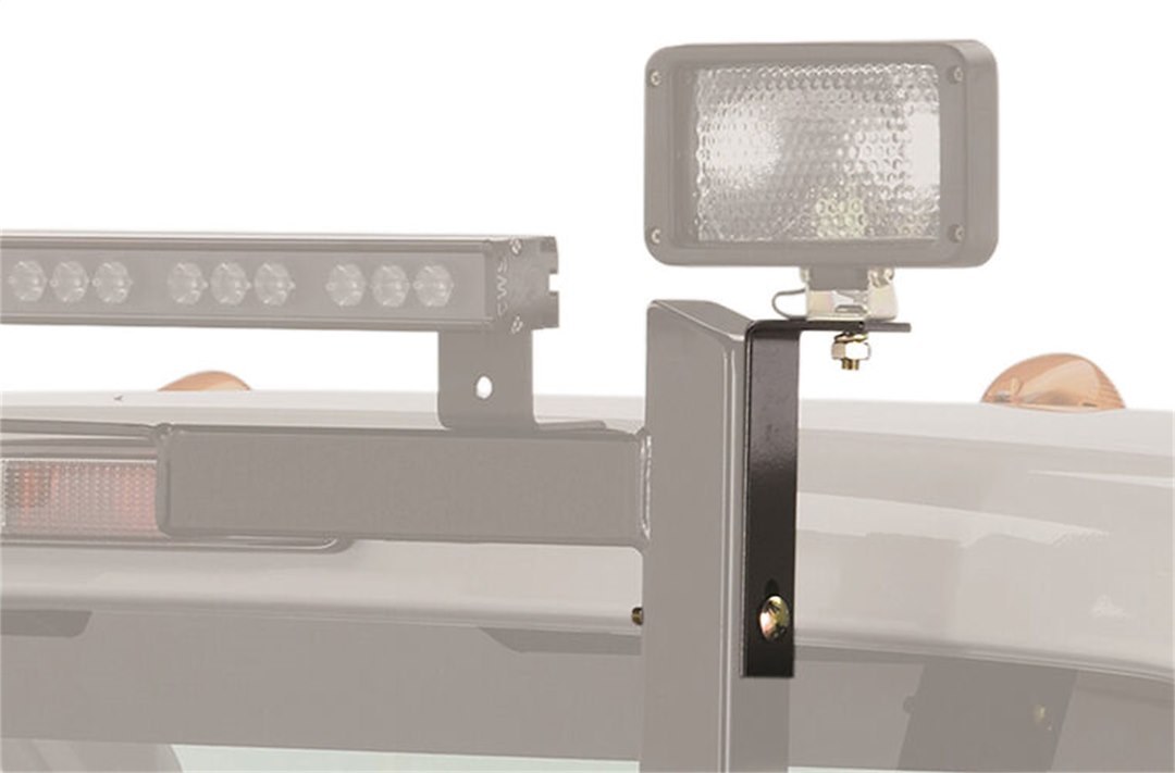 Backrack Headache Rack Light Mount, Use on Backrack Model Racks, L Brackets and Fasteners, Black, Without Light – 91005