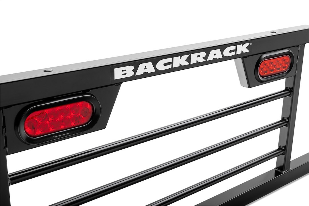Backrack Headache Rack, Srl Rack, Short: Horizontal Bar, Powder Coated, Black, Steel, With Lights, Requires Mounting Kit – SRL600