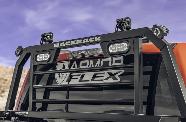 Backrack Headache Rack, Srl Series, Horizontal Bar, Powder Coated, Black, Steel, With Lights, Requires Mounting Kit – SRL900