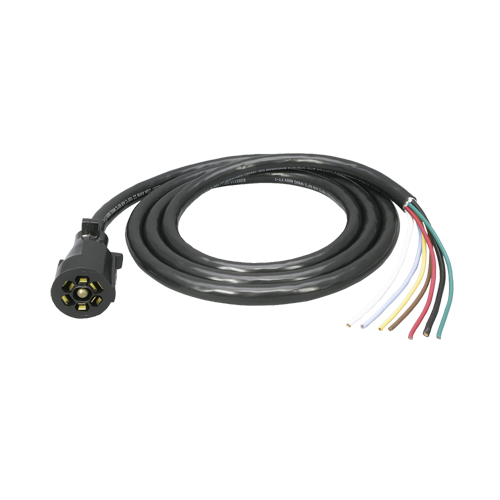Bargman Trailer Wiring Connector, Trailer Side, 7-WAY Blade, 8 Feet Lead Wire Length – 50-67-003