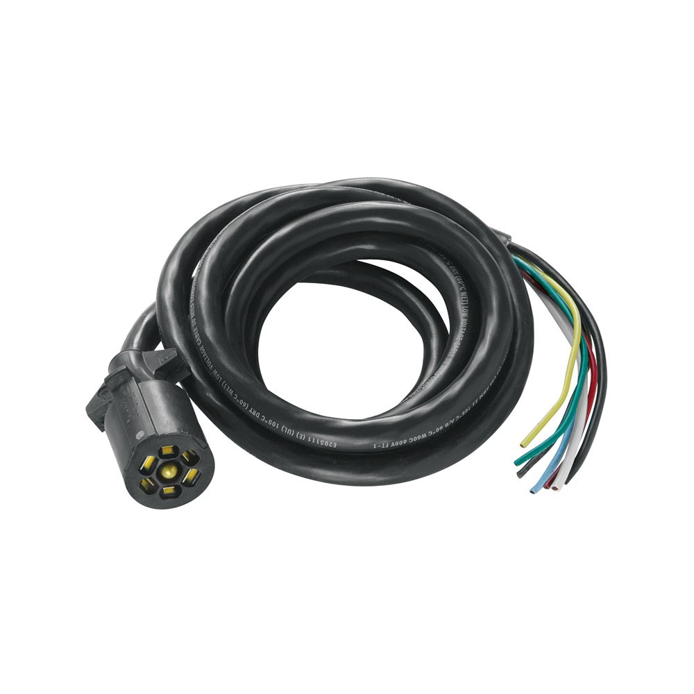 Bargman Trailer Wiring Connector, 7-WAY Molded, 10 Feet Lead Wire Length – 50-67-620