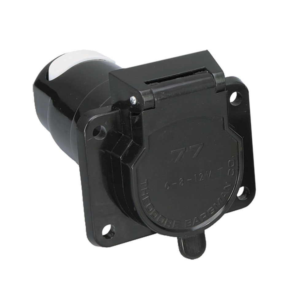 Bargman Trailer Wiring Connector, Vehicle Side, 7-WAY Plastic, Without Lead Wire, Bulk Package – 50-77-001