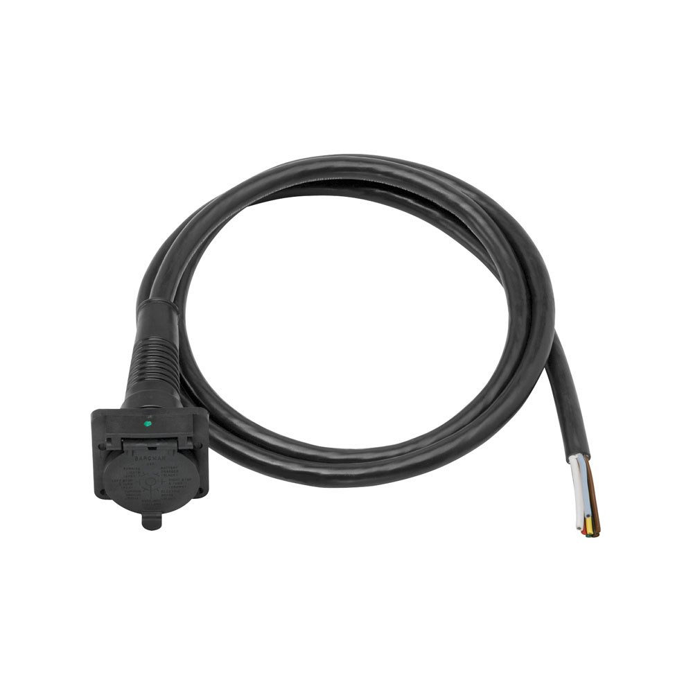Bargman Trailer Wiring Connector, Vehicle Side, 7-WAY Super Sealed, 7 Feet Lead Wire Length – 50-87-007