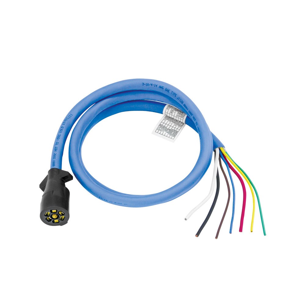 Bargman Trailer Wiring Connector, Trailer Side, 7-WAY Molded, 8 Feet Lead Wire Length – 54006-010