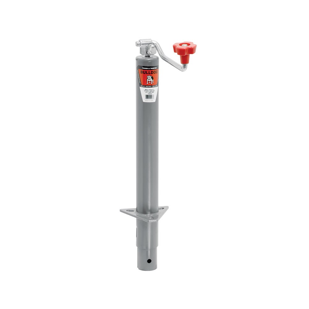 Bulldog/Fult Trailer Tongue Jack, Manual A-Frame Round Topwind Jack, 2000 Pound Lift Capacity, 15 Inch Travel – 155033