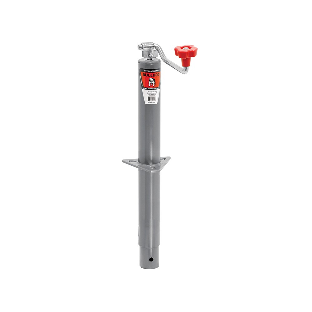 Bulldog/Fult Trailer Tongue Jack, Manual A-Frame Round Topwind Jack, 5000 Pound Lift Capacity, 15 Inch Travel – 1750290317
