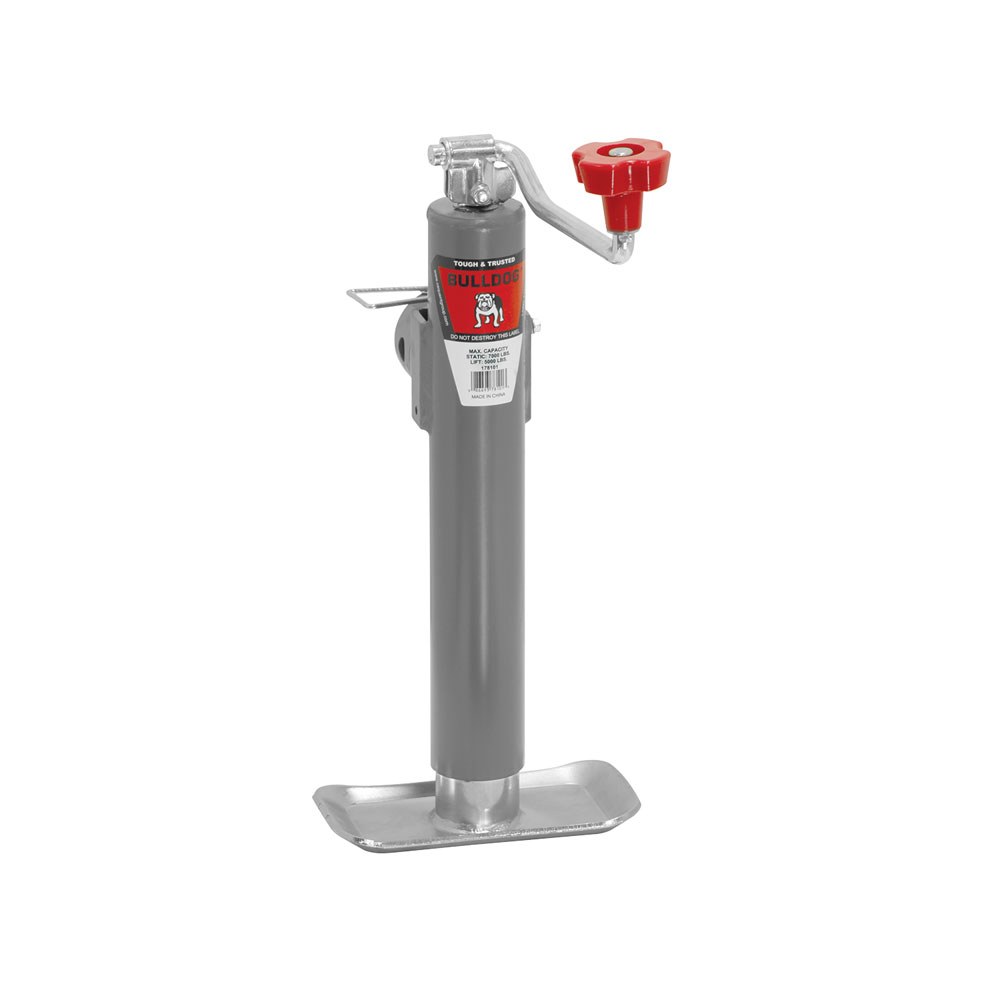 Bulldog/Fult Trailer Tongue Jack, Round Topwind Swivel Jack, 5000 Pound Lift Capacity, 10 Inch Travel – 178101