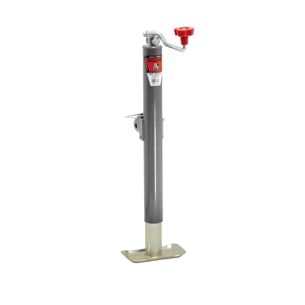 Bulldog/Fult Trailer Tongue Jack, Round Topwind Swivel Jack, 5000 Pound Lift Capacity, 15 Inch Travel – 178151