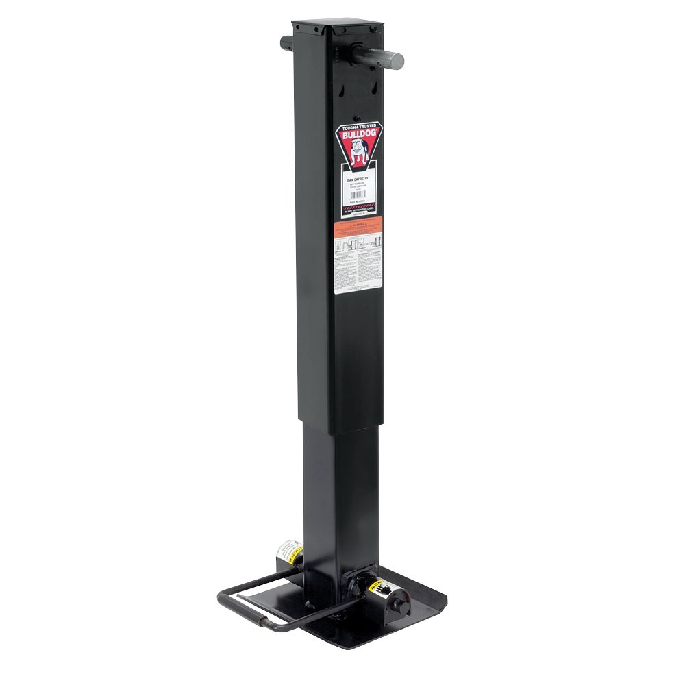 Bulldog/Fult Trailer Tongue Jack, Twin Cam ™, Manual Square Sidewind Drop Leg Jack, 12500 Pound Lift/ 25000 Pound Static Capacity – 182701