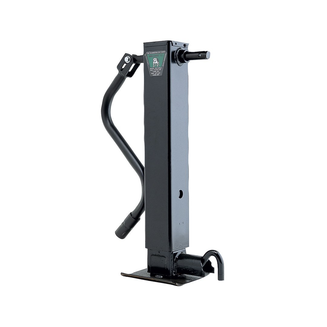 Bulldog/Fult Trailer Tongue Jack, Manual Square Sidewind Jack, 10000 Pound Lift/ 12000 Pound Support Capacity, 12-1/2 Inch Travel – 182804