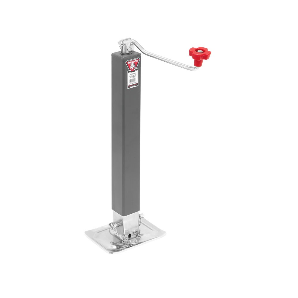 Bulldog/Fult Trailer Tongue Jack, Square Topwind Jack, 5000 Pound Lift/ 8000 Pound Support Capacity, 15 Inch Travel – 190704