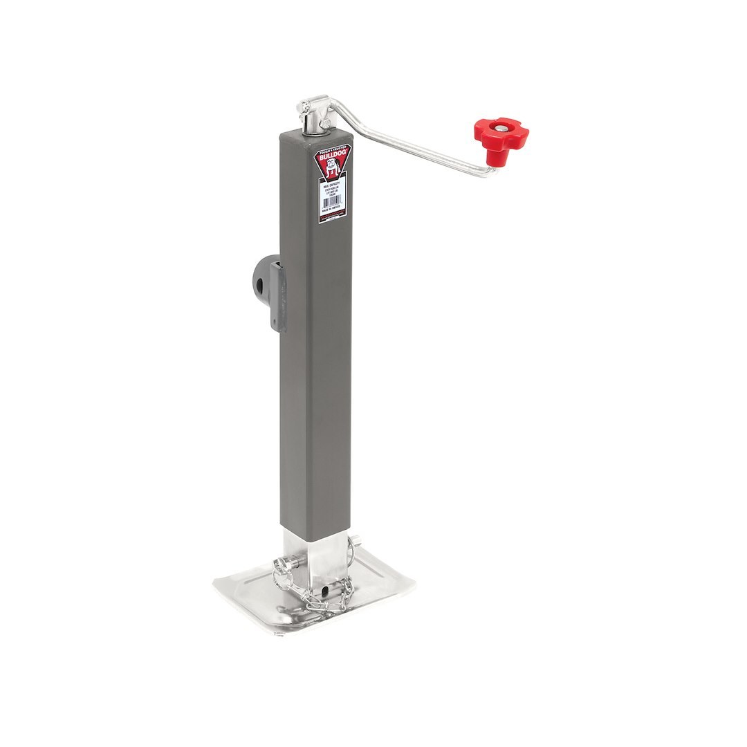 Bulldog/Fult Trailer Tongue Jack, Manual Square Topwind Swivel Jack, 3000 Pound Lift 5000 Pound Support Capacity, 15 Inch Travel – 195306