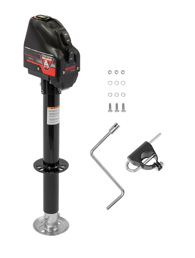Bulldog/Fult Trailer Tongue Jack, A-Frame Powered Drive Jack, 4000 Pound Lift Capacity, 17 Inch Travel, 34-1/2 Extended Height – 500199