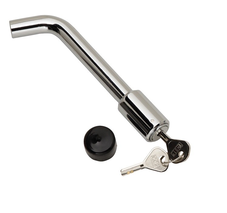 Bulldog/Fult Trailer Hitch Pin, Bent Pin, 5/8 Inch Diameter, For Use with Class III/IV Hitch, Keyed Lock, With Dust Cap, Single – 580400