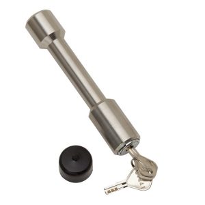Bulldog/Fult Trailer Hitch Pin, Dogbone, 5/8 Inch Diameter, Stainless Steel, For Use with Class III/ IV Hitch, Keyed Lock, With Dust Cap – 580402