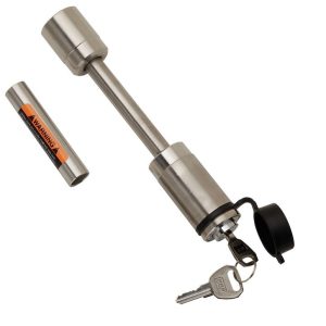 Bulldog/Fult Trailer Hitch Pin, Dogbone, 5/8 Inch Diameter, For Use with Class III Hitch, Keyed Lock, Without Coupler Lock, With Dust Cap – 580405